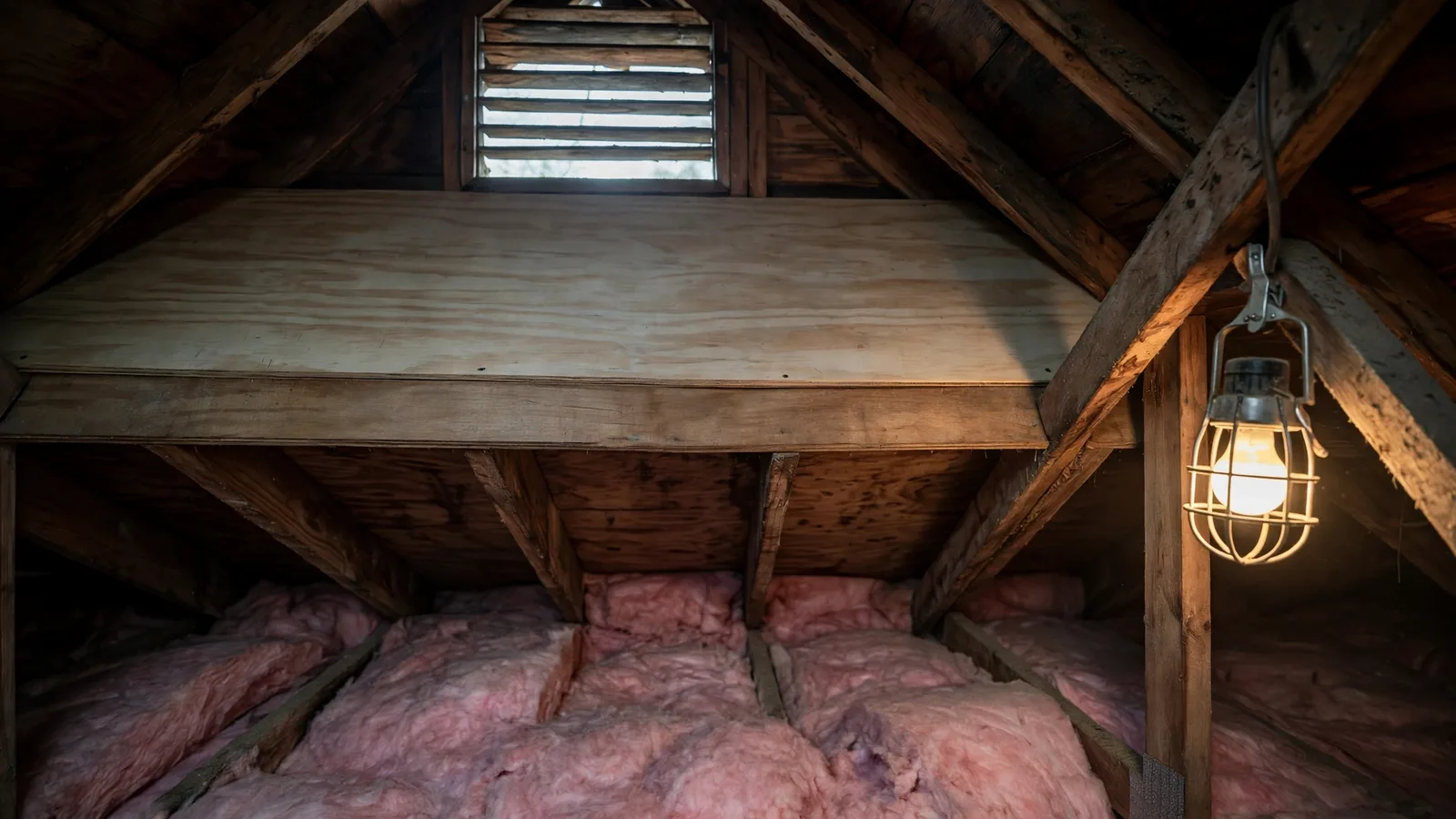 Same attic with new decking boards and dry insulation